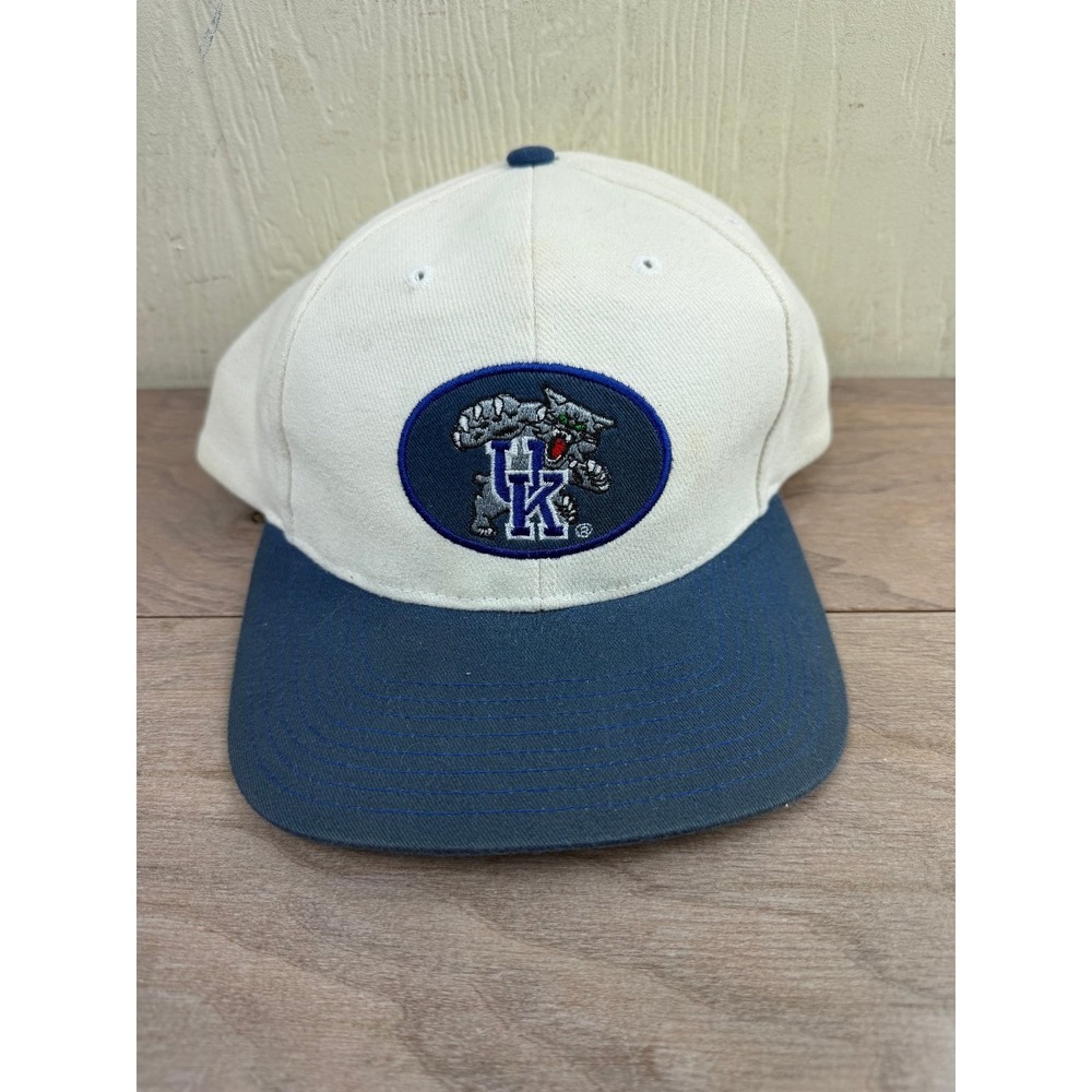 Kentucky Wildcats Hat Twins Enterprise NCAA Adjustable Men's Cream Navy Blue